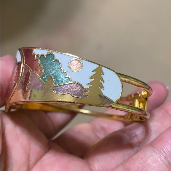🖤Vtg💕cloisonné bangle bracelet - Picture 4 of 11